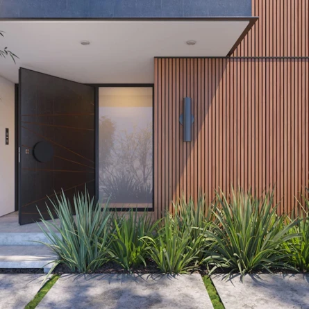 Реечные фасадные панели из дпк